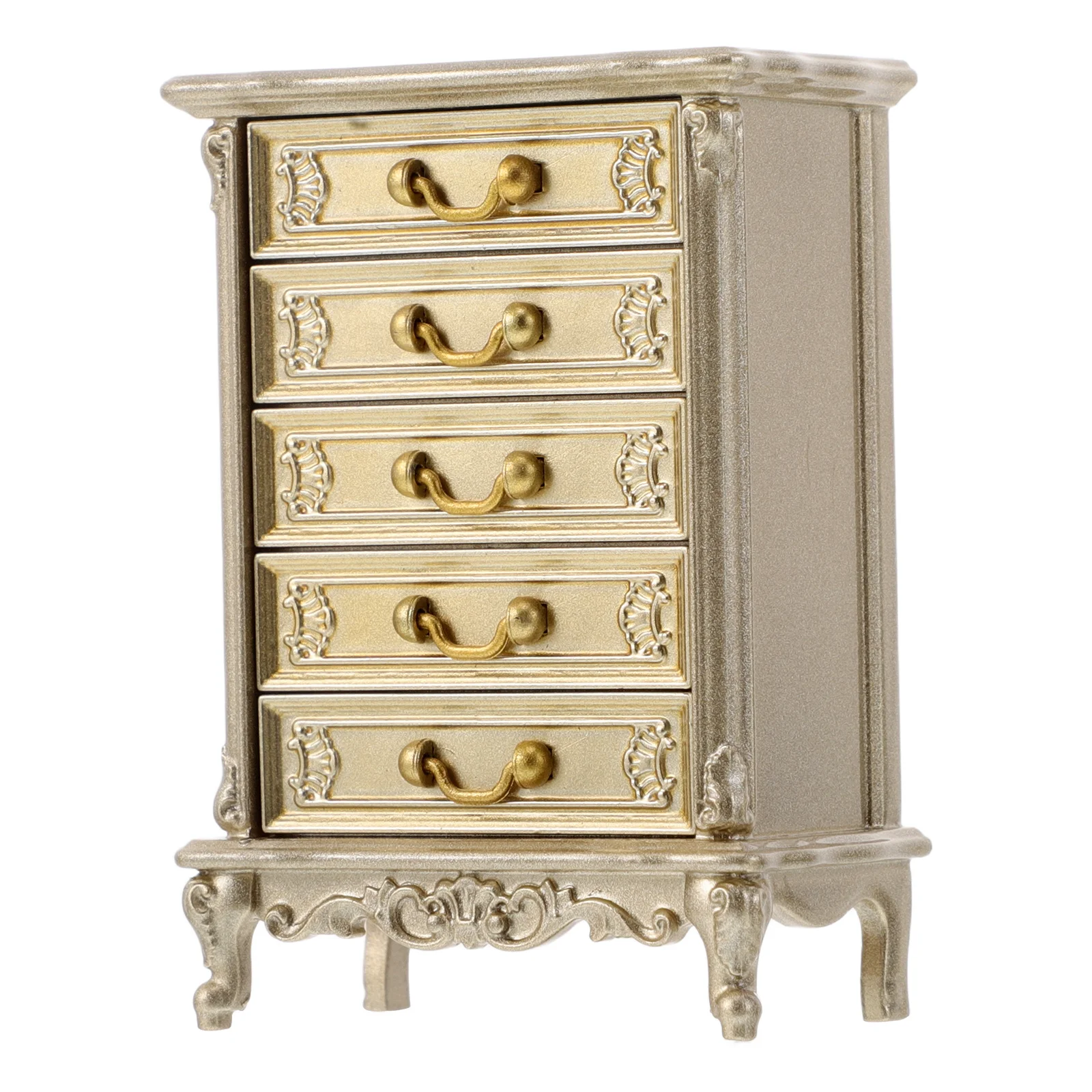 

1:12 Scale Realistic Vintage Mini Dresser Micro Furniture Plastic Cabinet For Dollhouse Accessories Pretend Bedroom