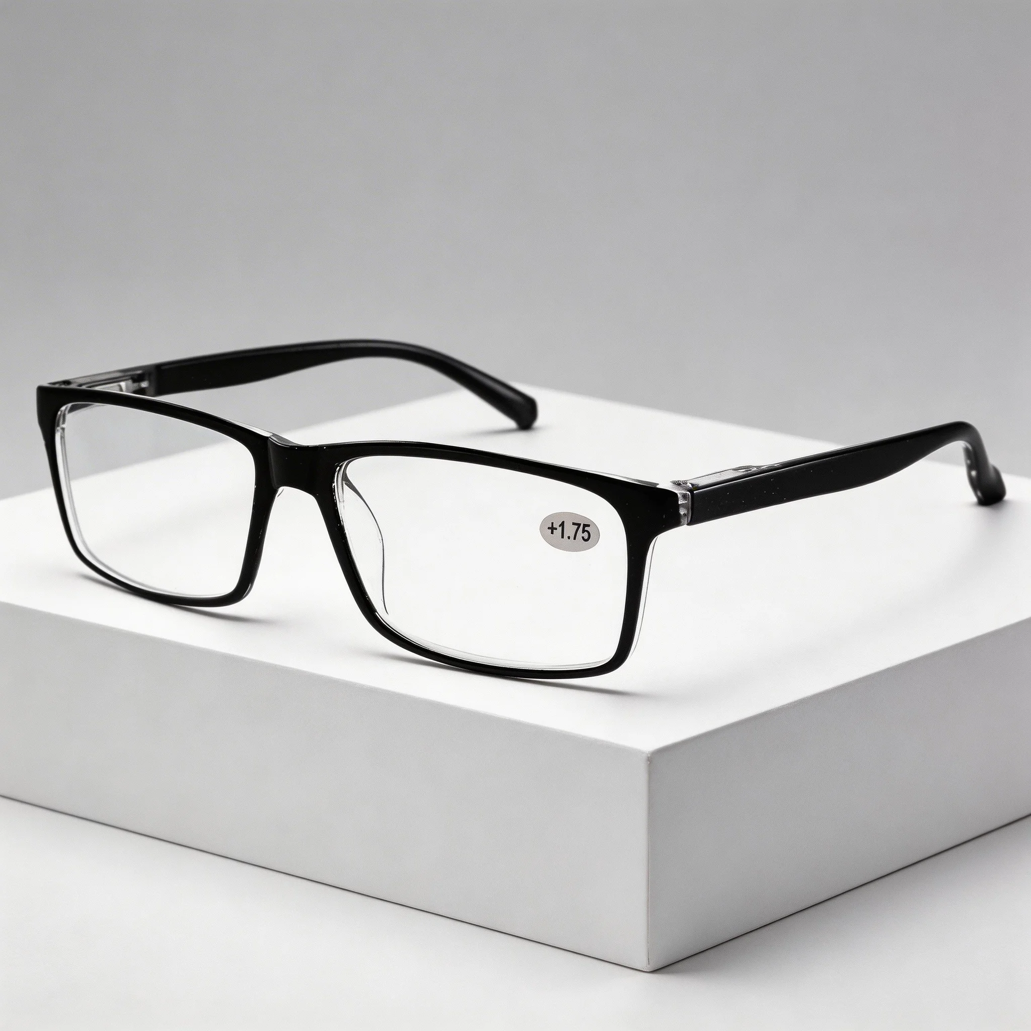 Herren-Lesebrille, schwarz, blau, quadratisch, Anti-Blaulicht, 100–400 Dioptrien, hochwertige, bequeme Brille für den täglichen Gebrauch im Büro