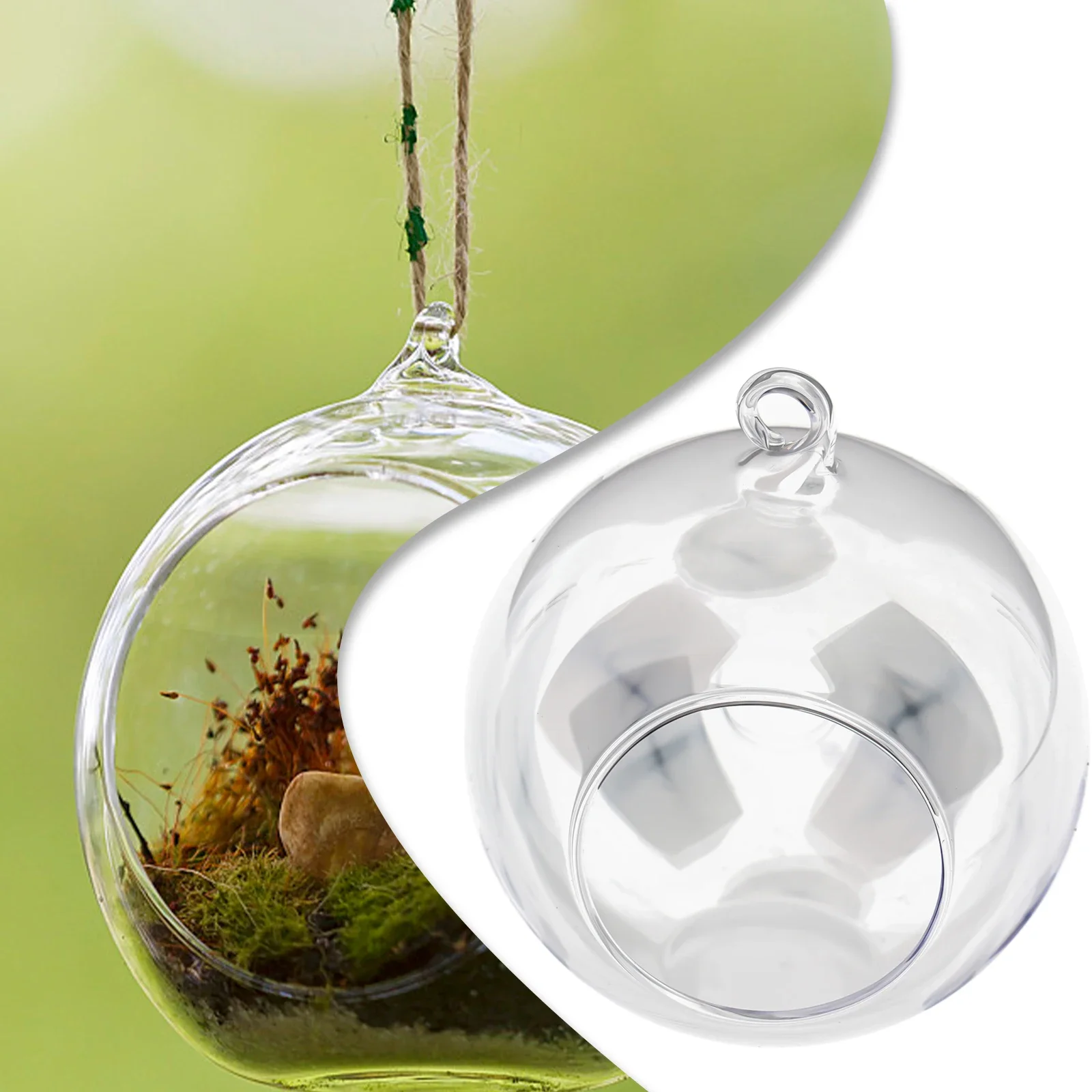 Brand New Garden Home Glass Ball Hanging Pots Vase Container Decoration Flat Bottom Flower Indoor Ornament Party