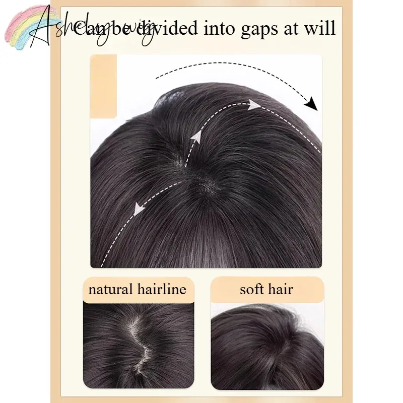 Wig Rambut Sintetis Alami Berlapis Hitam Coklat Candy 2025Shoulder Untuk Gelombang Tubuh Wig Wanita Sehari-hari dengan Poni Tirai Tahan Panas