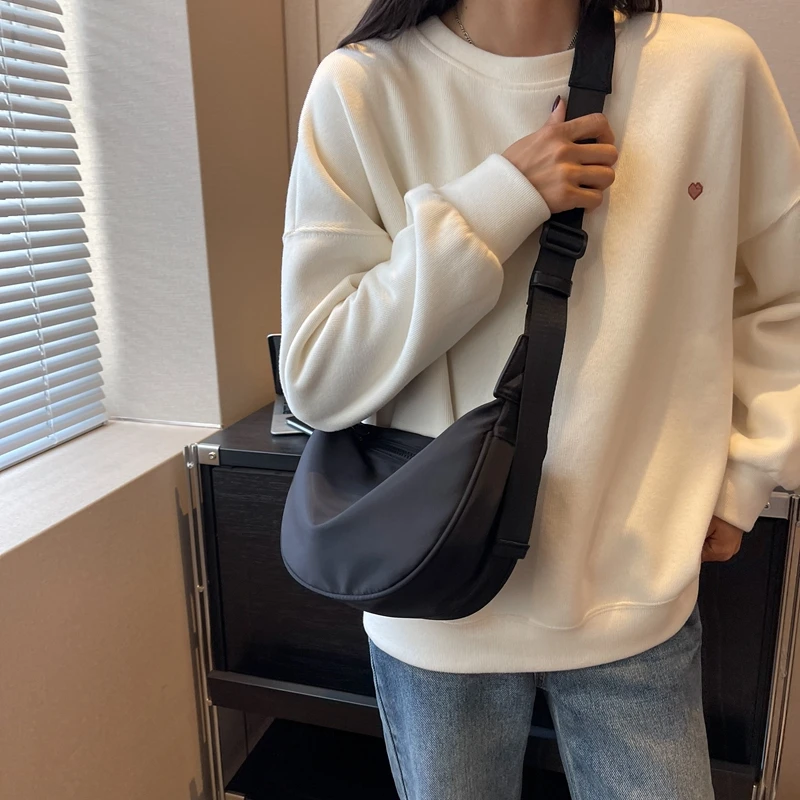 

Casual Nylon Hobos Crossbody Bag for Women Men Shoulder Bags Large Capacity Tote Lady Travel Shopper Bag Female Purses