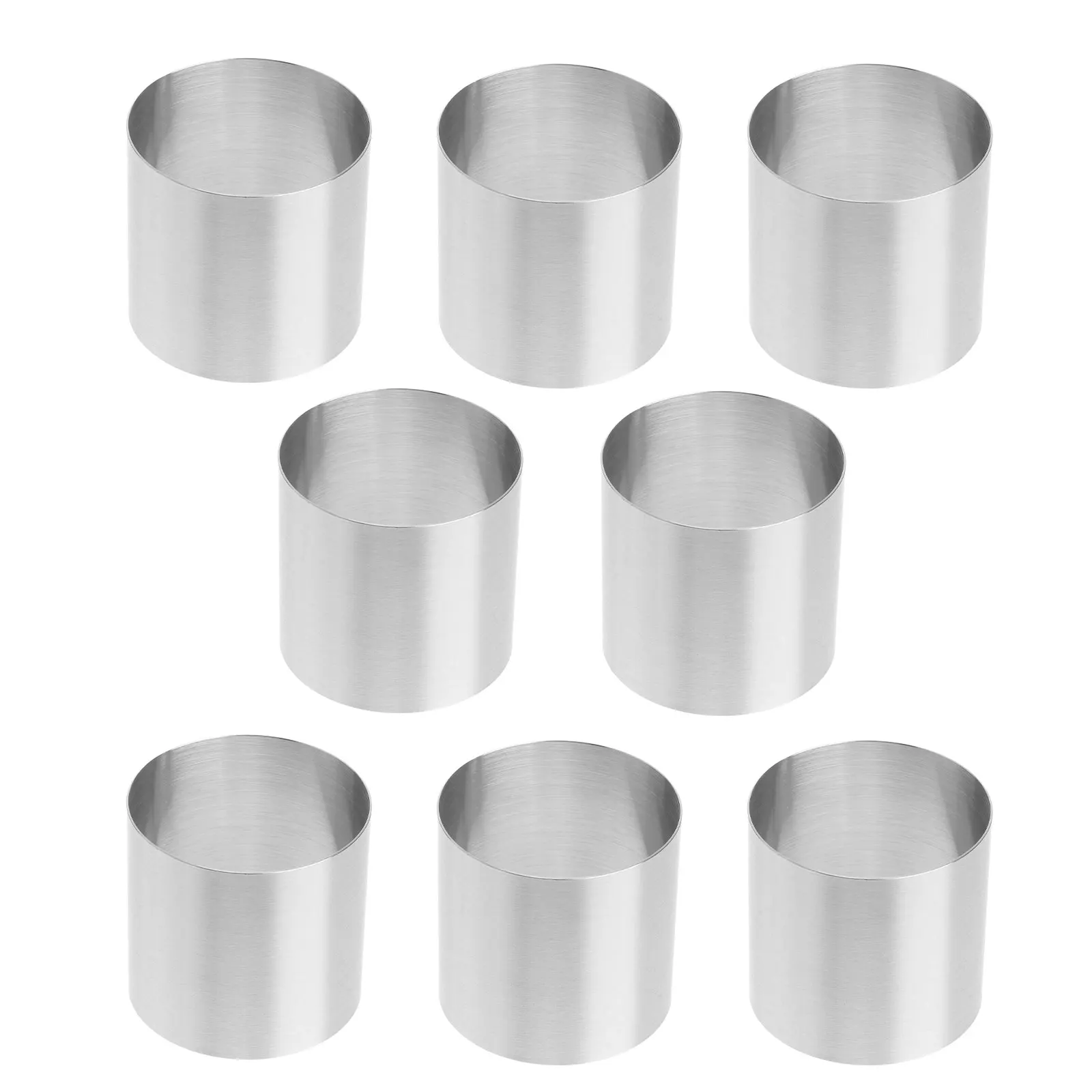 

8 Pcs Mini Round Mousse Cake Mold Stainless Steel Baking Tools 5x5x5cm Kitchen Cooking Molds Food Grade Safe Reliable