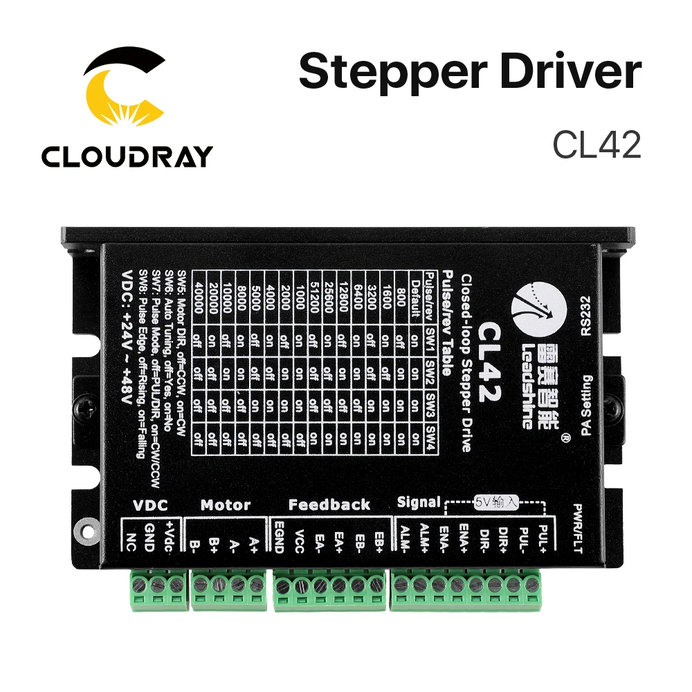 Leadshine CL42 Nema17 Stepper Driver Closed Loop Driver 24-48VDC 0.5-8A Digital Stepper Motor 2 Phase Motor Controller