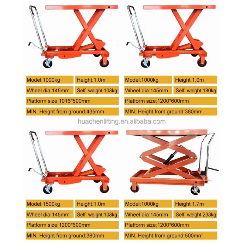 Xiangyin Mesa elevadora hidráulica de buena calidad, tijeras de 500 kg, mesa elevadora alta