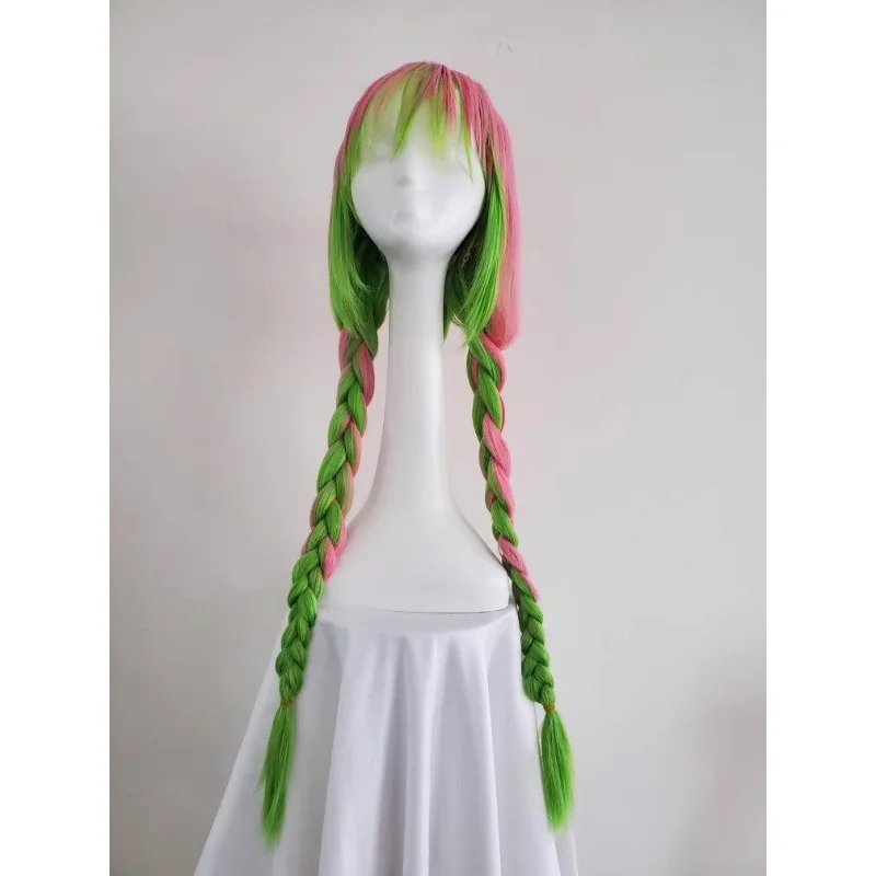 

Женский длинный ручной работы с косой, зеленый, розовый, женский прямой парик