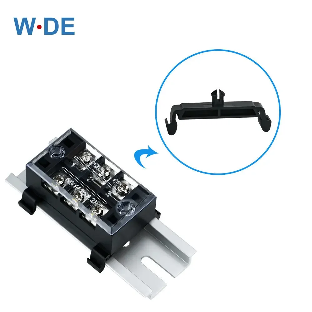 2Pcs TB Series Barrier Terminal Block Install Foot on NS35 Din Rail TBJ