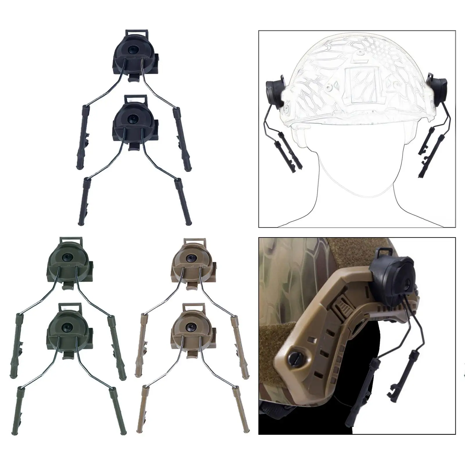 Helmet Rail Adapter Helmet Accessories Easy to Install Stable Headphone Rail