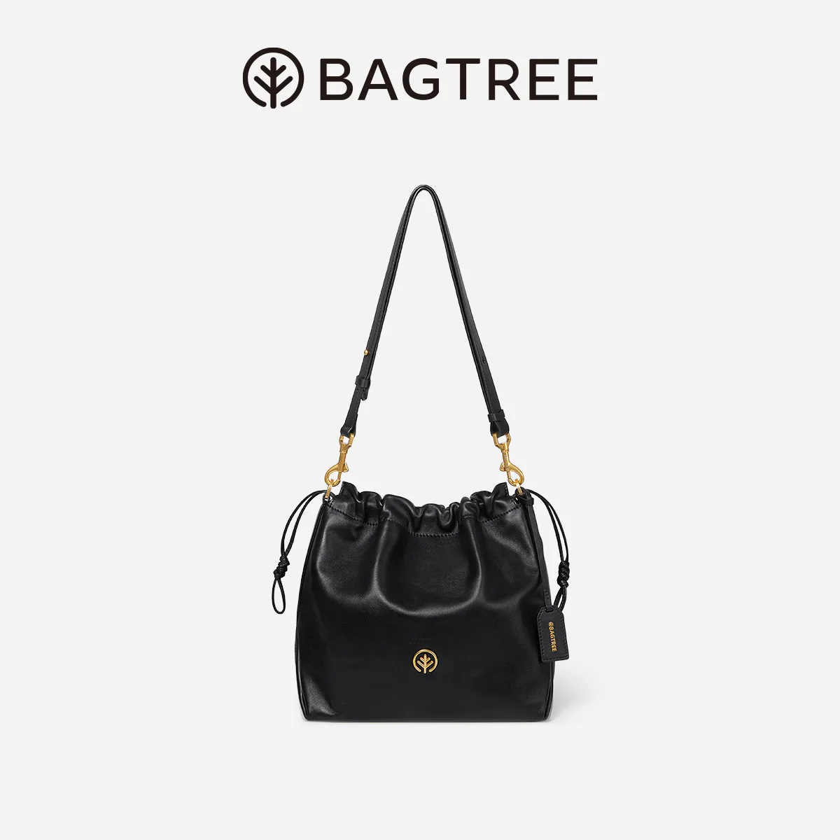 

Bagtree 2025 Fashion Cloud Collection Bag Vegetable-Tanned Calfskin Drawstring Small Bucket Bag Commuter Crossbody Shoulder Bag