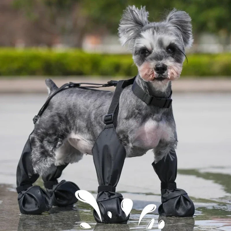 Waterproof Anti-Drop Dog Shoes, Outdoor Pet Shoes, Schnauzer, Poodle, French Bulldog, Reflective, Adjustable Dogs Accessories