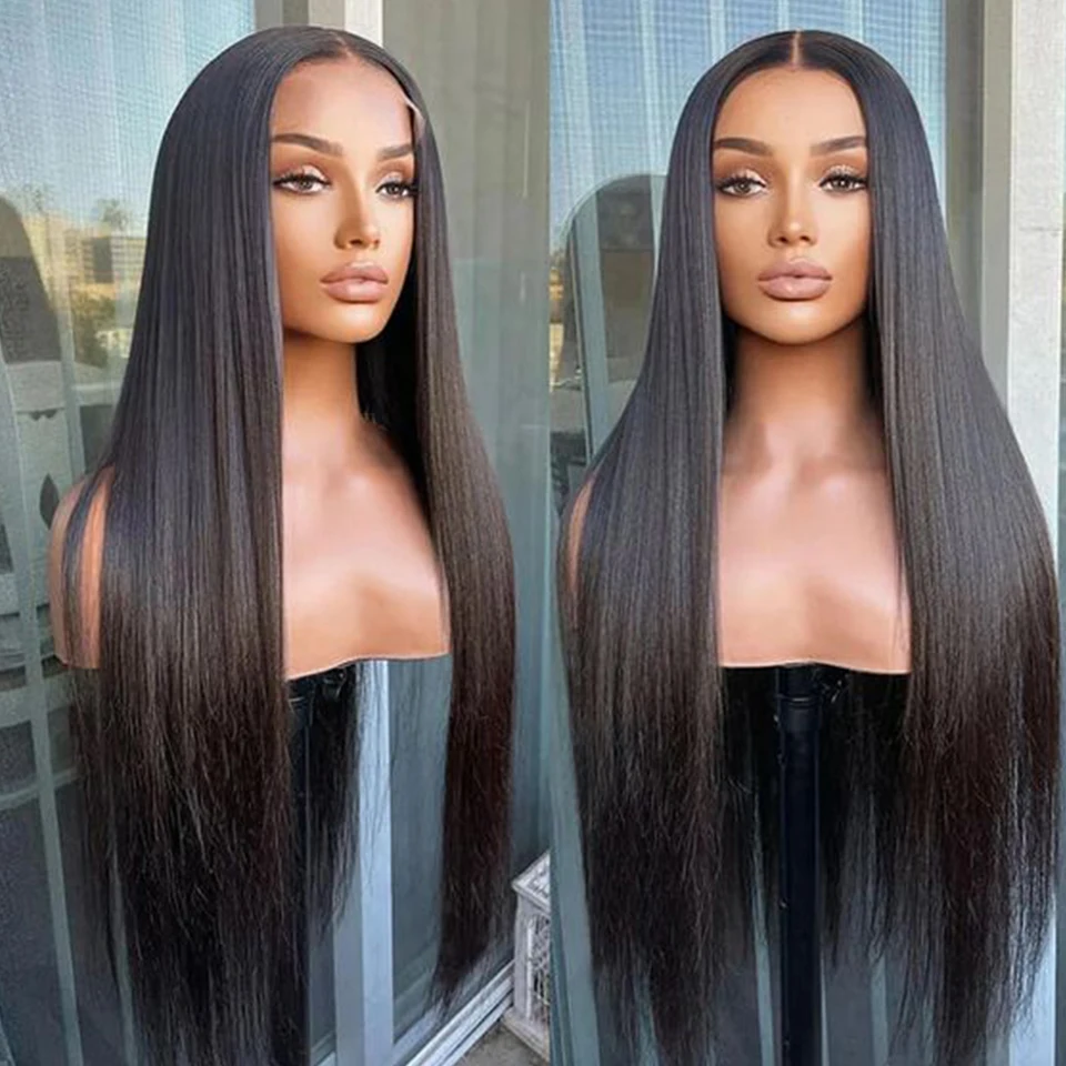 

Silky Straight 13*5*2 T Lace Wigs For Black Women Brazilian 180% Density Bone Straight Transparent Human Hair Lace Front Wigs