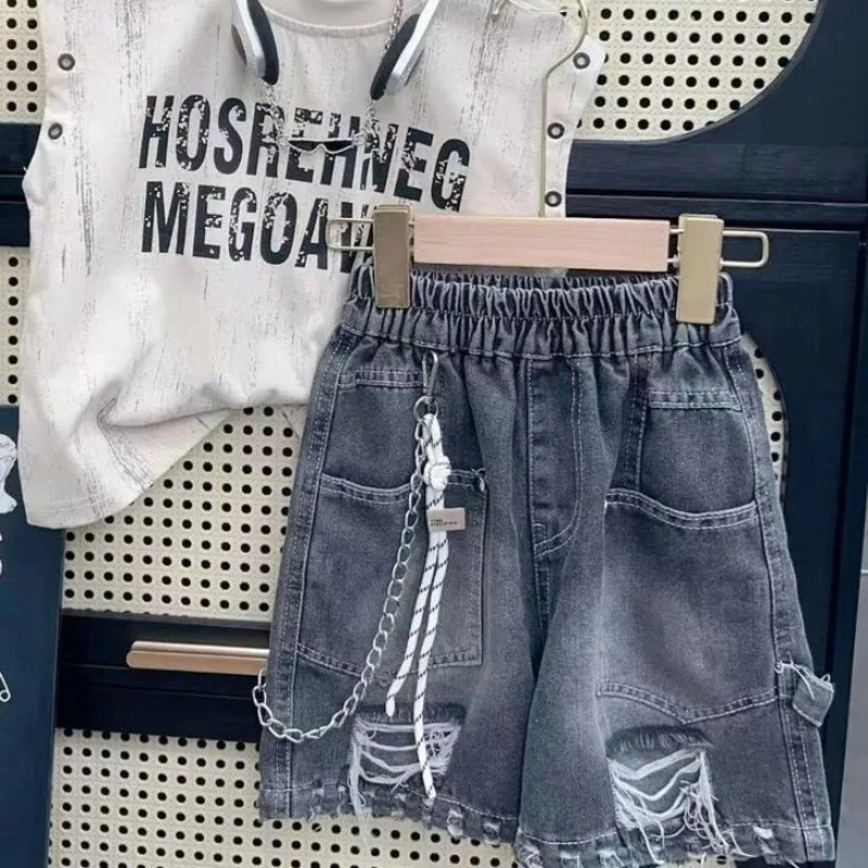 Boys' Summer Clothing 2026 Trendy Korean Style Shorts Cool Toddler Boys' Casual Outfit for 3-12 Years - view 3