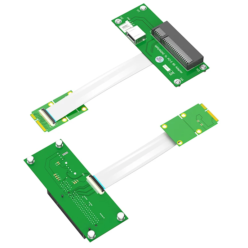 

Mini PCI Express to PCI-E X8 Slot Riser Card with FPC Extension Cable USB 2.0 Port 4Pin Power Supply Magnetic Pad for Desktop PC