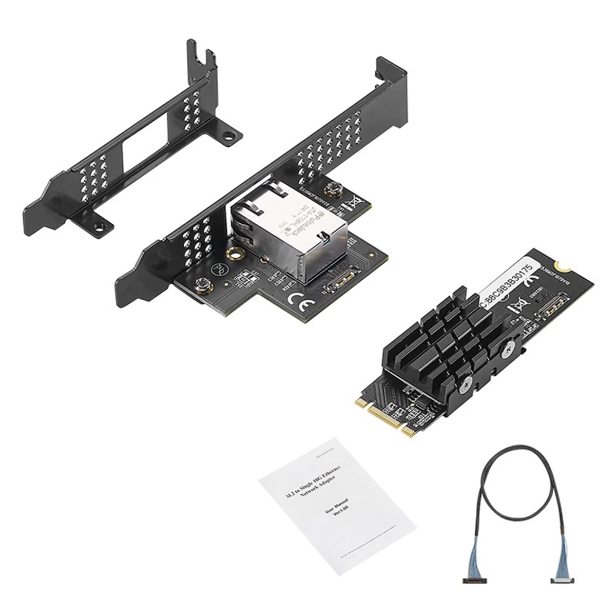 

IOCREST M.2 to Single Port 10 Gbase Ethernet Gigabit Nic B Key M Key 10G/2.5G/1000M RJ45 Lan Network Adapter Card AQC107 Chip