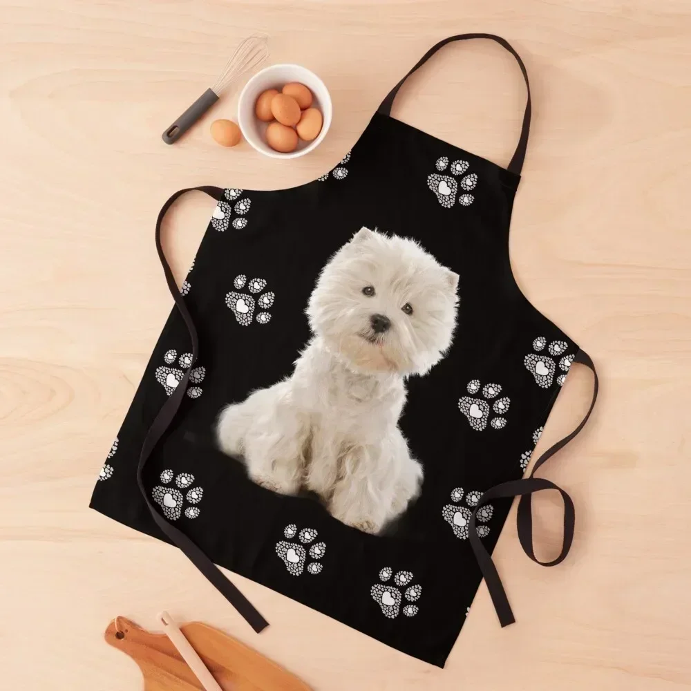 

Westie, West Highland White Terrier Apron Customizable Nursing nail tech supplies Home Supplies Apron