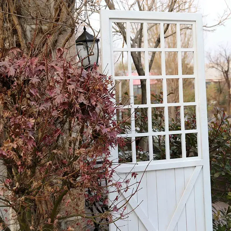 Anticorrosive wood screen door panel outdoor partition seat screen fence yard wall hanger flower stand courtyard garden balcony