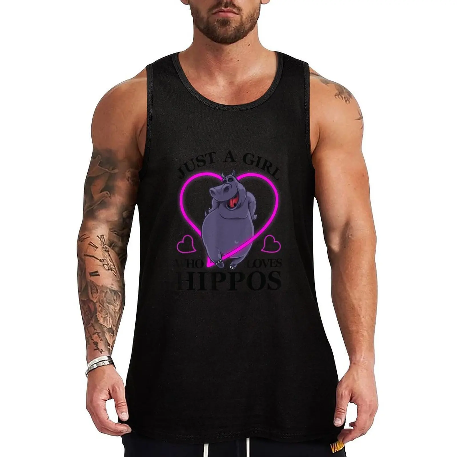 

Funny Hippopotamus Gift For Girls Women Hippo Lovers Kids 228 Tank Top t-shirt Men's Men's cotton t-shirt T-shirt men