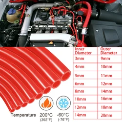 Red 1 Meter 2 Meters 3mm Thickness Car Vacuum Silicone Hose Universal Inner Diameter 3/5/4/6/8/10/12/14mm Racing Line Pipe Tube