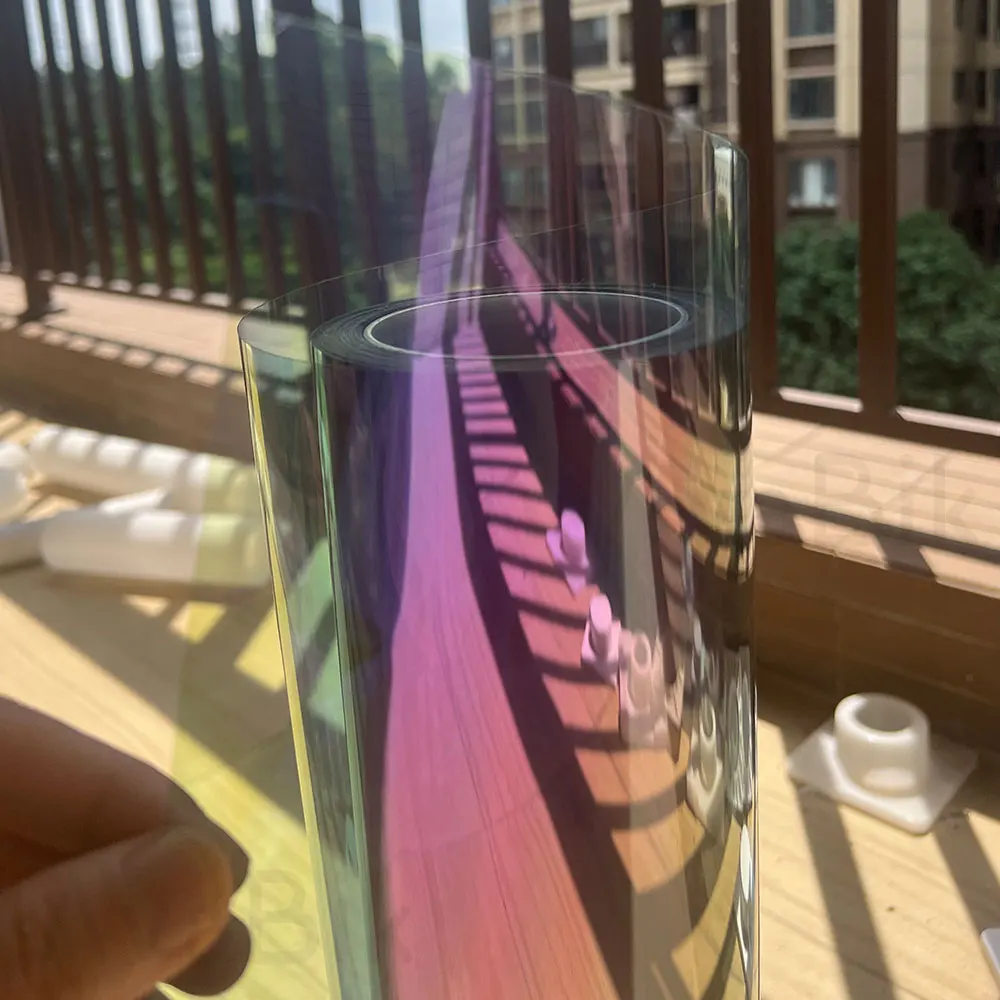 

52X152cm VLT70% Purple Colorful Optical Chameleon Tint Glass Film 99%UVR Auto side Window Solar Anti UV Heat Insulation Sticker