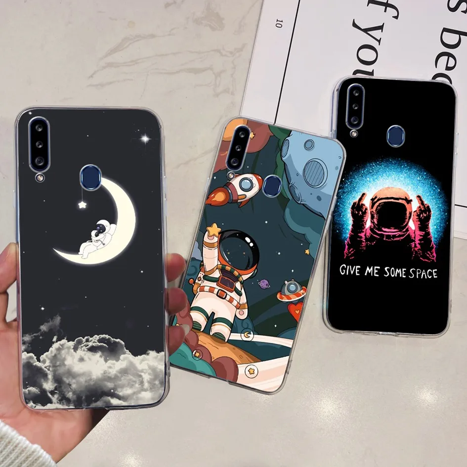 Чехол для Samsung Galaxy A20S, задняя крышка с милым астронавтом, Мягкая силиконовая прозрачная задняя крышка для Samsung A20S, A207, A207F, A 20S, чехол