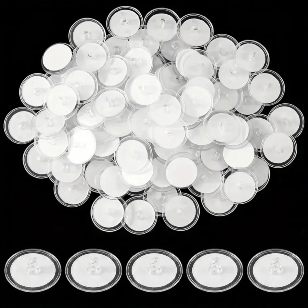 100Pcs 22mm/30mm Transparent Ceiling Hooks Self-Adhesive Mark-Free Utility Hooks No Drill Christmas Hanging Ornaments Wall Hooks
