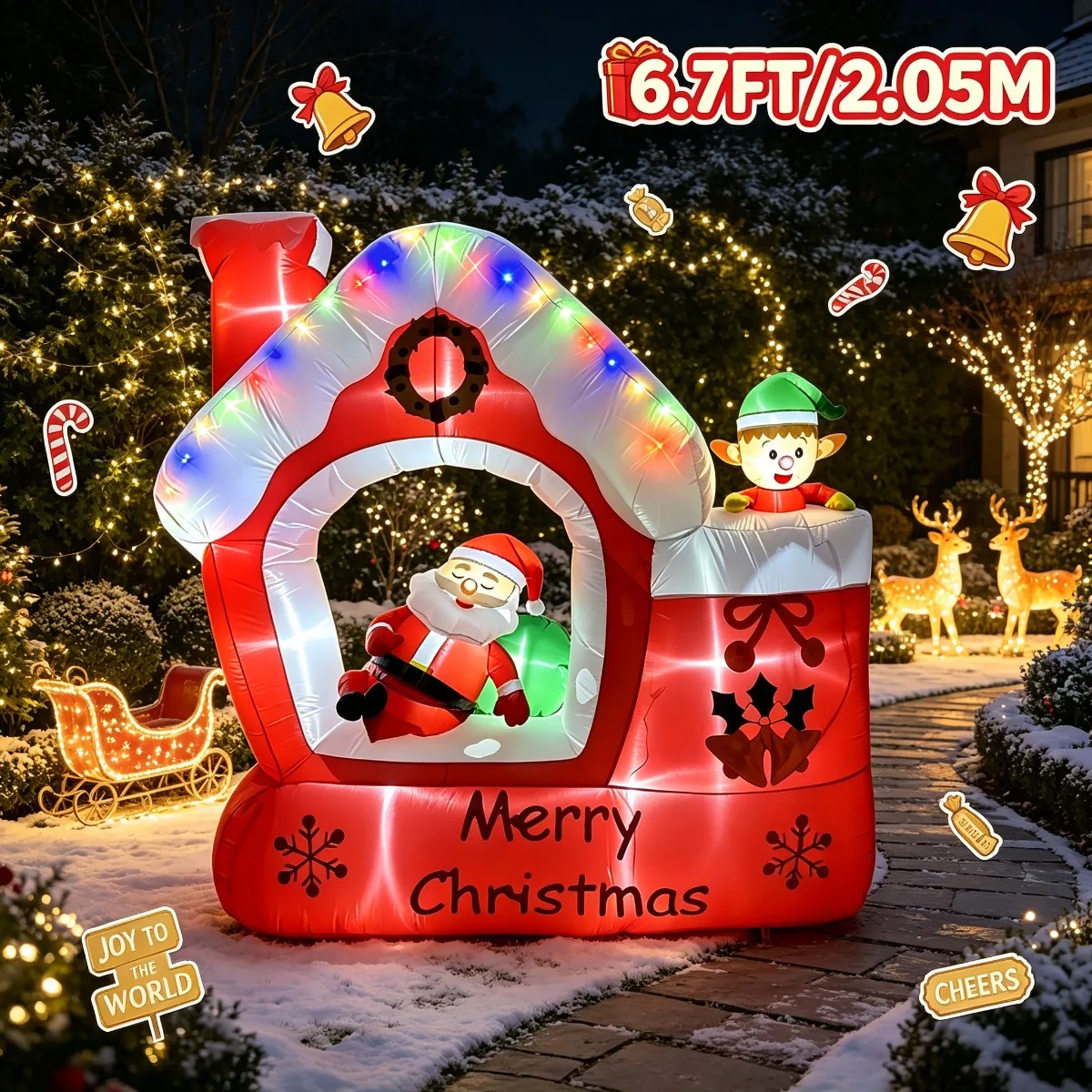 Decorazione Natalizia Gonfiabi - Santa'S Elves Holiday Lighting & Decor Llc recensione e prezzo
