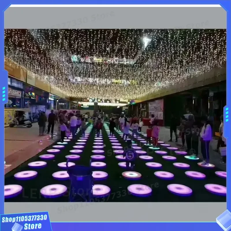 Interactive LED Floor Jumping Game Mat Checkered Light Activation Activity for Kids Fun Electronic Dance Pad Toy Gift Kids
