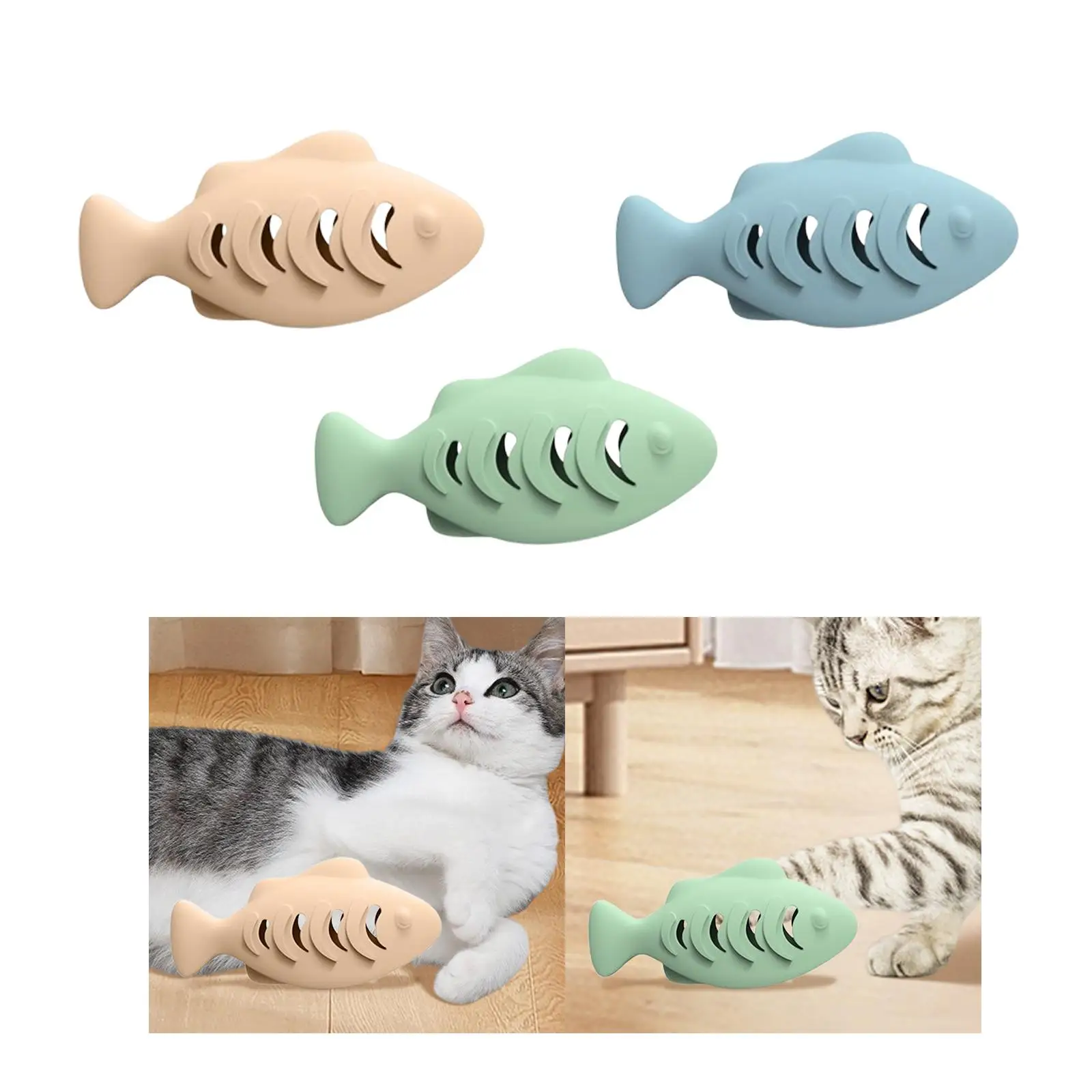 Food Grade Silicone Kicker Toys Silicone Fish Cats Chews Toy for Indoor Cats