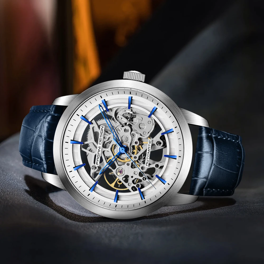 PAGANI DESIGN ใหม่หรูหรานาฬิกากลไกอัตโนมัติกีฬากันน้ำย้อนยุคหนังธุรกิจนาฬิกาสำหรับผู้ชาย