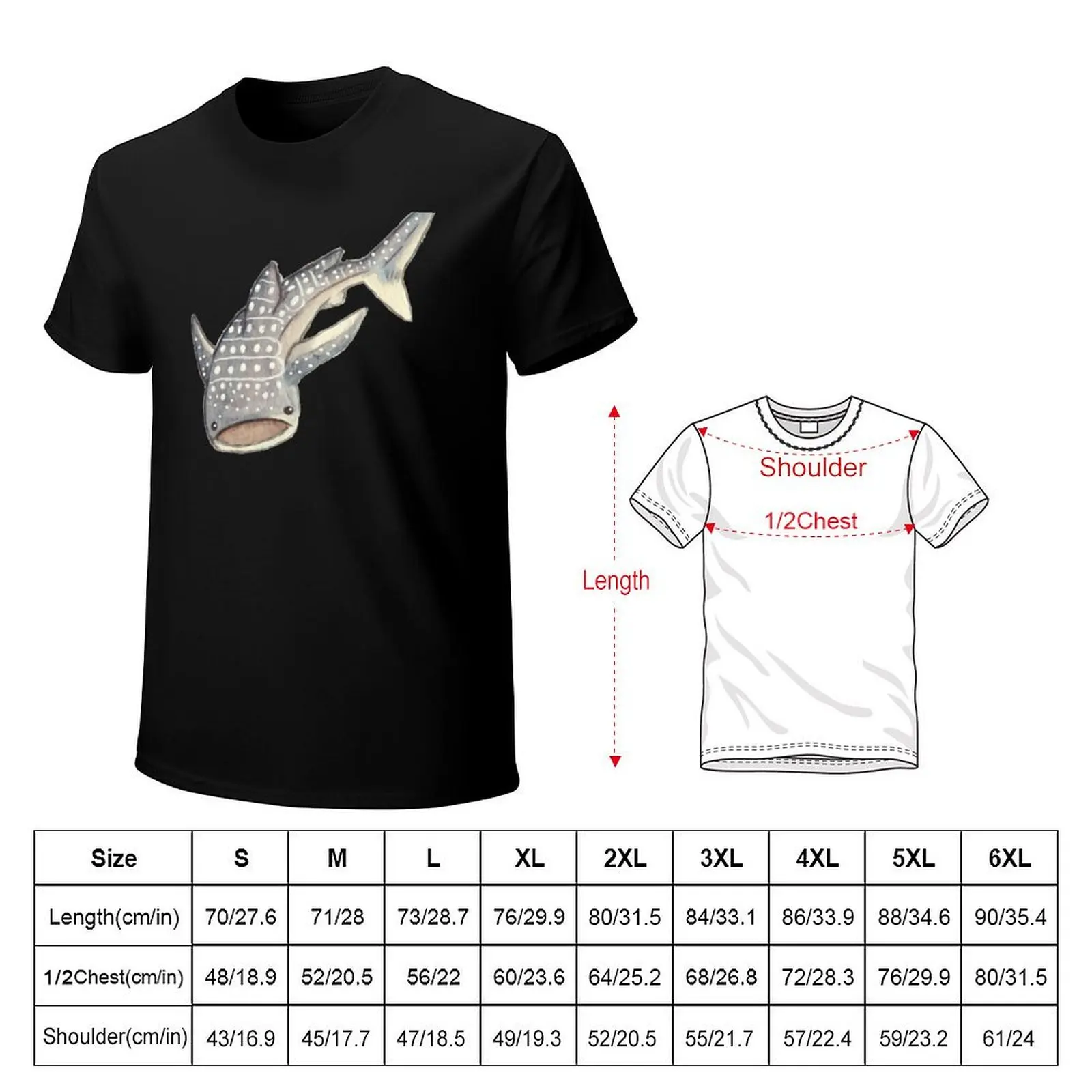 Whale Shark - Watercolour T-Shirt plus size tops animal prinfor boys shirts graphic tees graphics t shirt for men