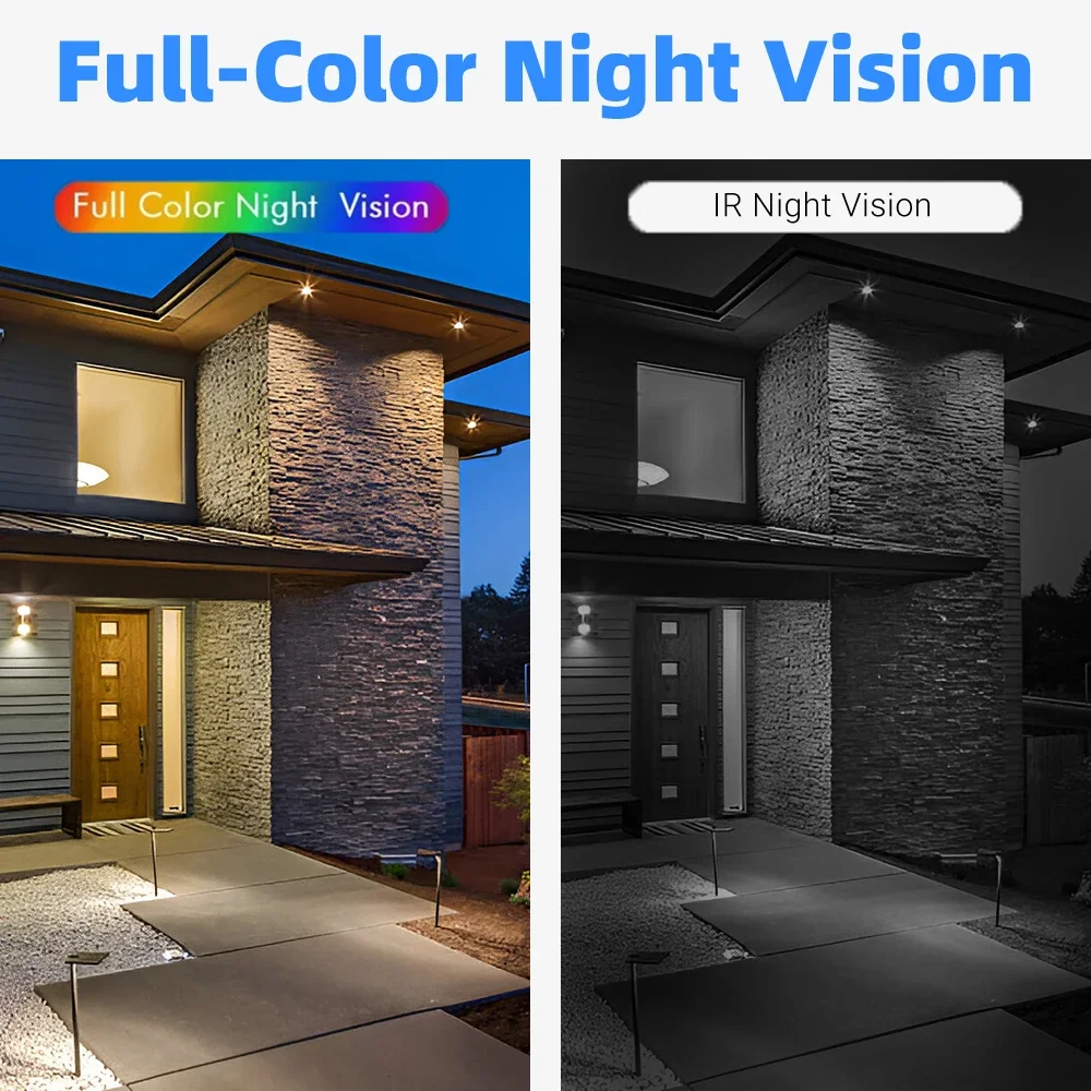 PEGATAH 5MP Telecamera di sicurezza solare Wireless Visione notturna a colori esterna Alimentata a batteria 2.4G WiFi PIR Telecamera Alexa impermeabile