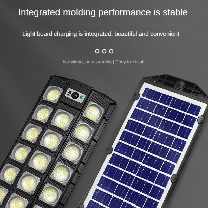New Solar Outdoor Three-Row Household Lighting Human Body Induction Lamp, Integrated Street Lamp for Roads and Courtyards