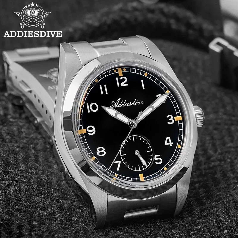 

ADDIESDIVE Men's Watch Sports Quartz Watches Bubble Glass AR Coated Chronograph Retro Wristwatch Stainless Waterproof Luminous