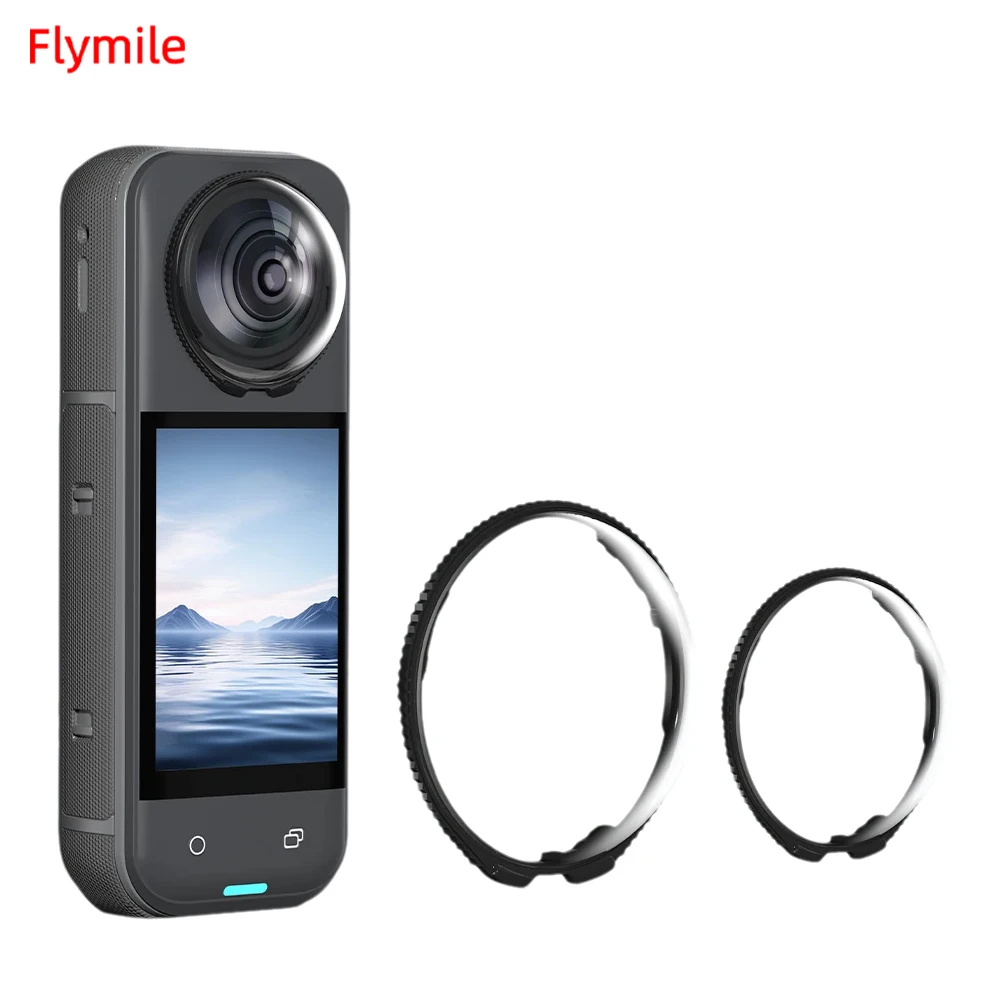 Flymile – protections d'objectif pour Insta360 X5, capuchon d'objectif Premium, anti-rayures, verre trempé optique HD, accessoires de caméra panaromique
