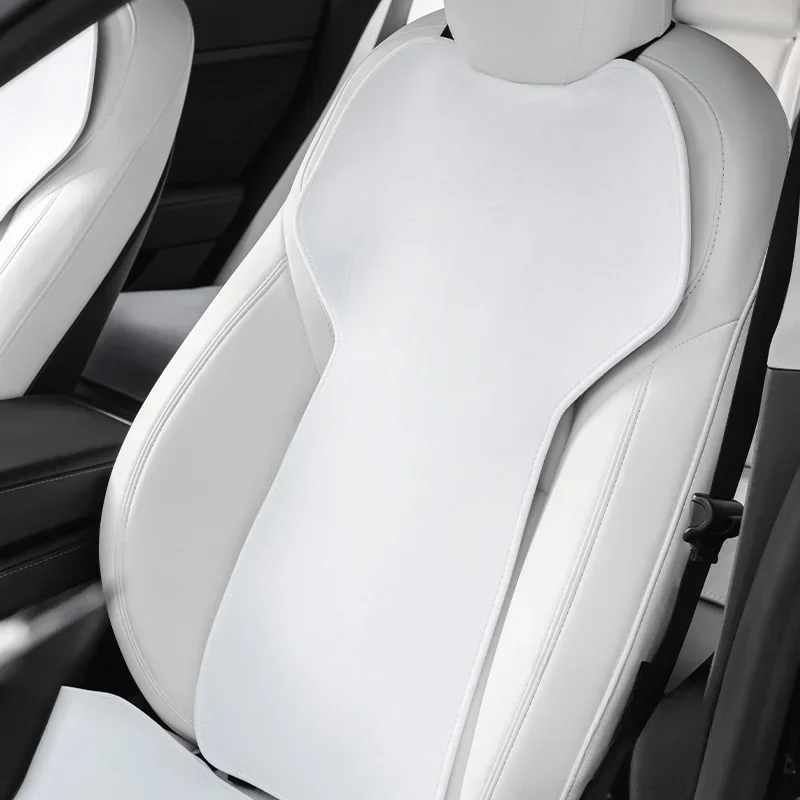 For Tesla Model 3 Y Seat Cover Cushion Flannel White Seat Protection Mat Anti-dirty Non-slip Cushion Car Interior Accessories