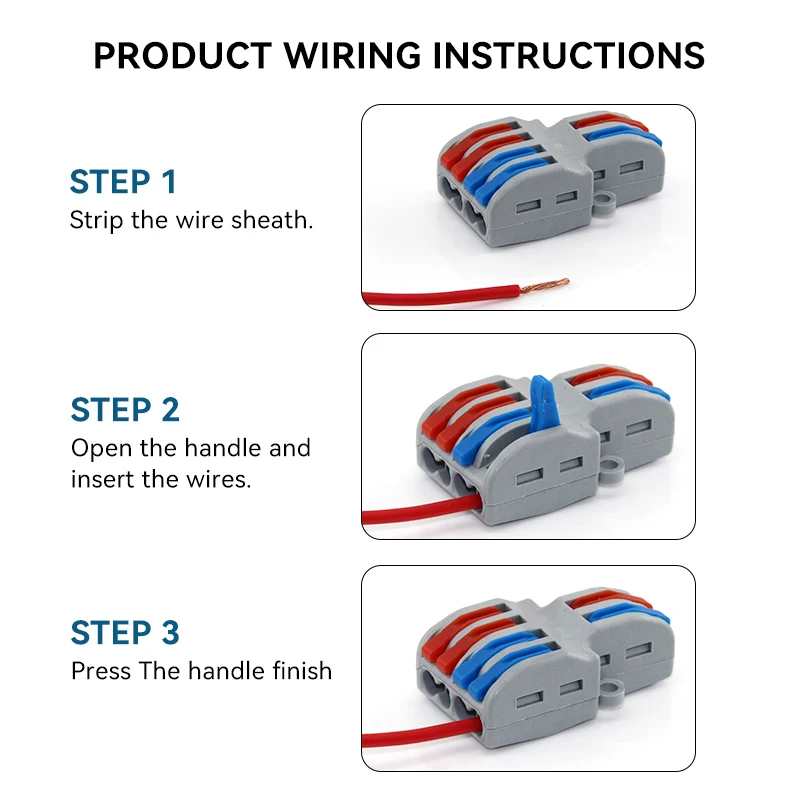 1/5/10 Uds 1 en múltiples conectores eléctricos rápidos divisor compacto Universal conector de Cable de cableado bloque de terminales Push-in