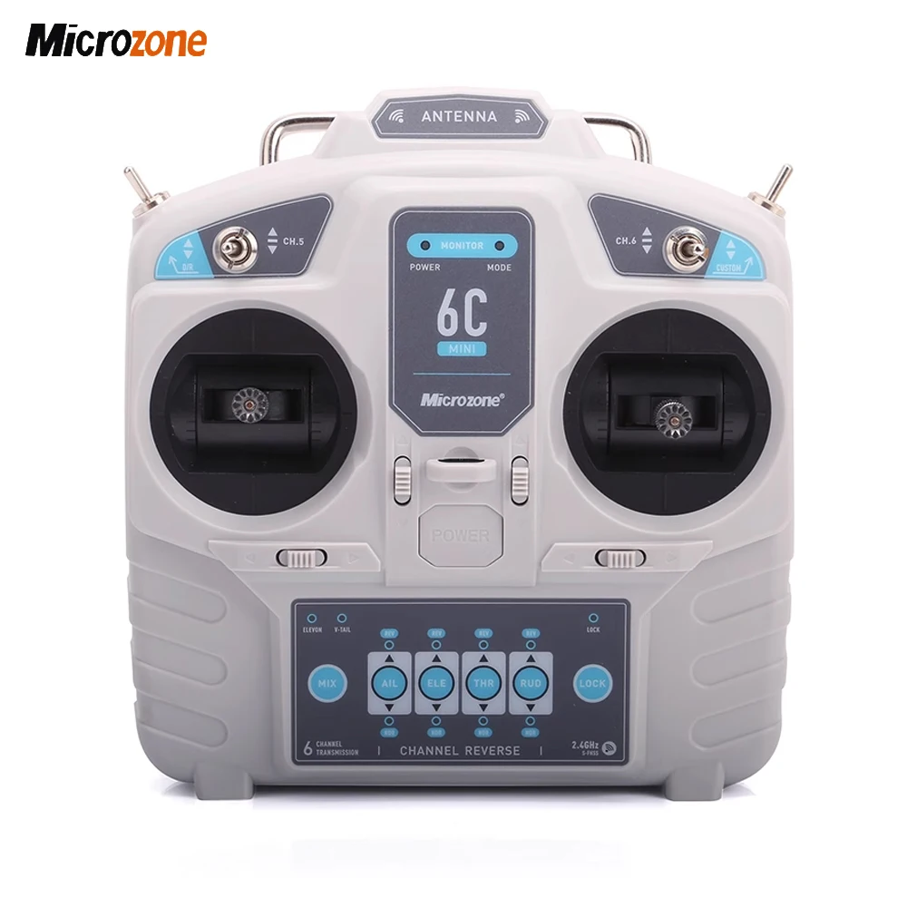 MicroZone MC6C 6C-Mini V2 2.4G 6CH Controller Transmitter MC7RB Receiver Radio System For RC Fixed wing/ Car/ Boat Airplane Toy