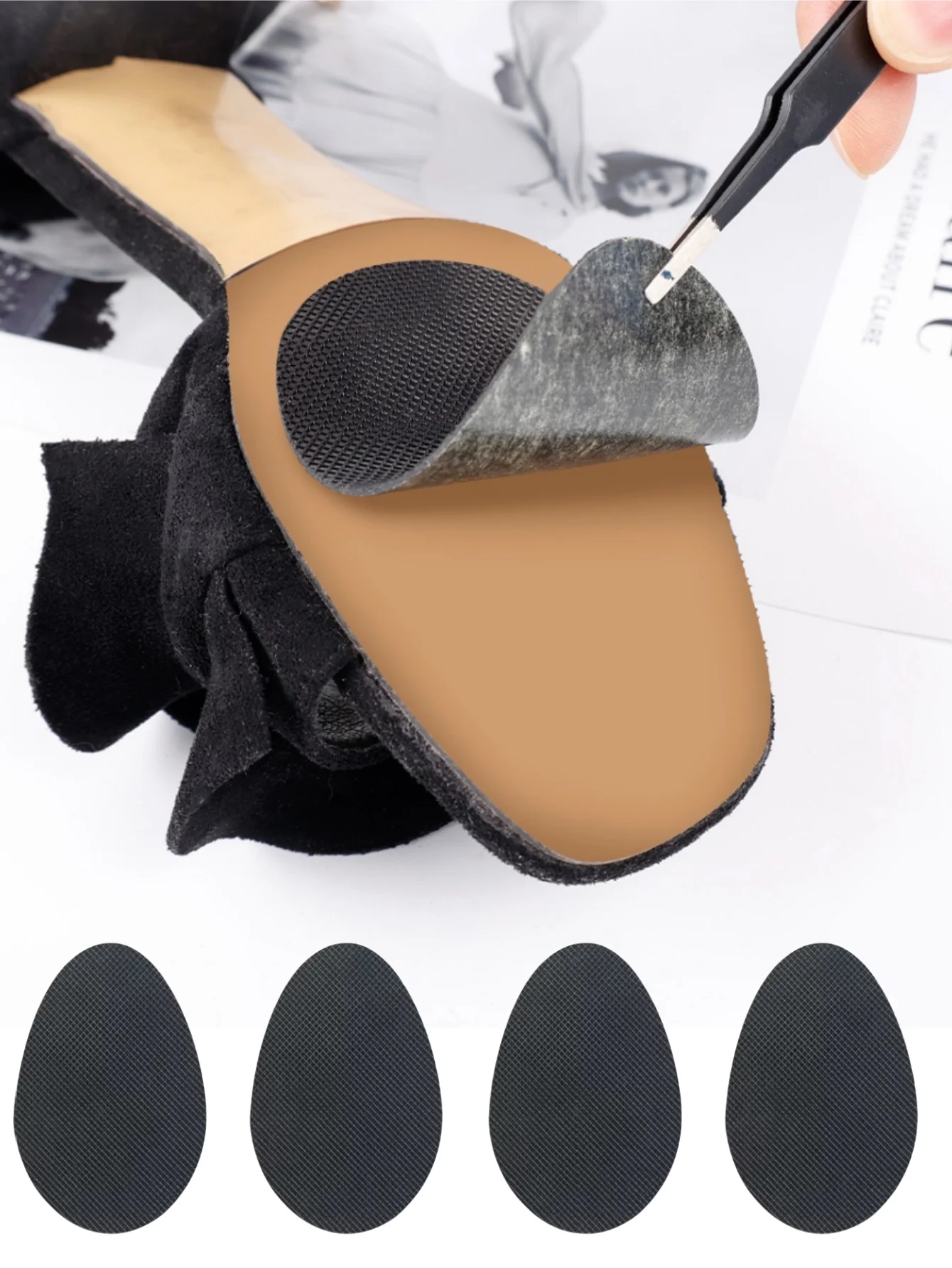 2-10 pairs of high heels, self-adhesive anti slip insole, sole protection patch, high-quality silicone pad