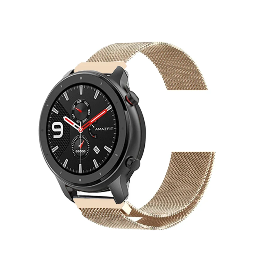 Cinghie ad anello magnetico da 18MM per Garmin Vivomove 3S/Vivoactive 4S bracciale in metallo per Fossil Gen 5E 42mm/ Fossil Gen 6 42mm