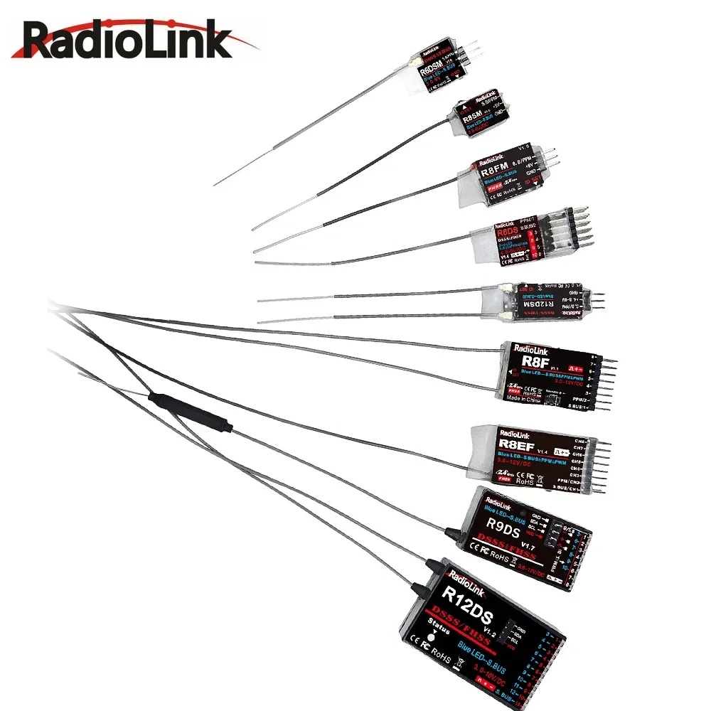 Radiolink R12DSM R12DS R9DS R6DSM R6DS Rc Receiver 2.4GHZ 6/9/10/11/12CH Work with Transmitter AT9/AT9S/AT9S Pro/AT10/AT10 II