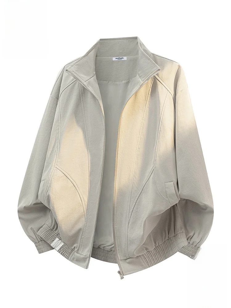 

Мужская повседневная куртка Paul Frank Monkey Brand с воротником-стойкой, в американском стиле, рабочая одежда, верхняя одежда, весна 2026, свободный крой, полиэстер