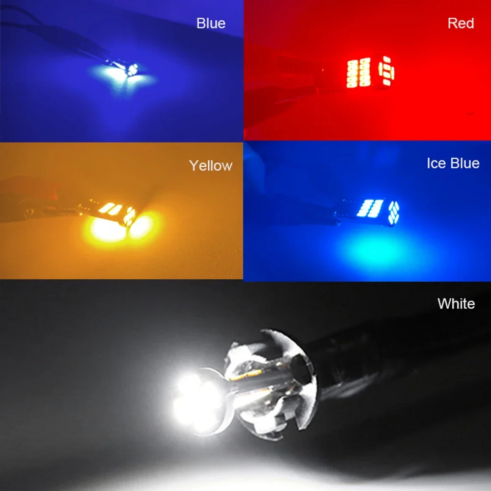 1-60pcs T10 W5W 194 501 Led Canbus No Error Car Interior Light T10 26 SMD 4014 Chip Pure White Instrument Lights Lamp Auto Bulb