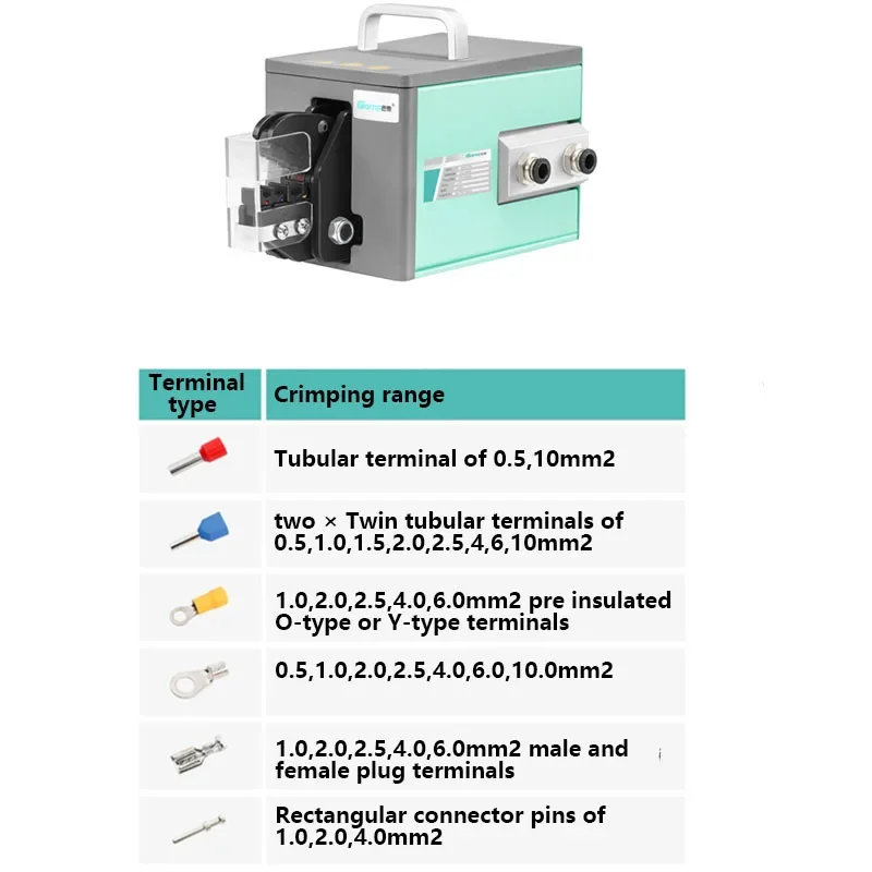 Alicate de friso pneumático GNQ-10A máquina terminal de prensagem a frio terminal elétrico multifuncional máquina de friso