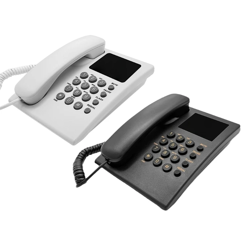 Y1UB Corded Landline Phone Big Button Wall Mount Landline Phones Redial Fixed