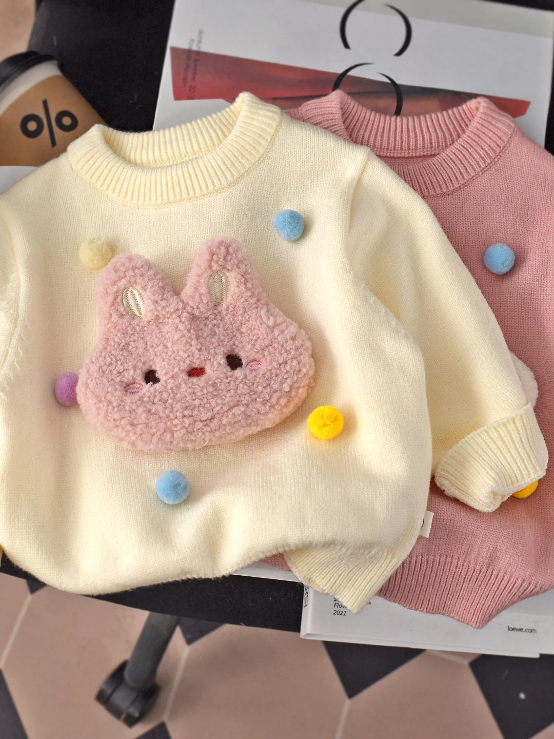 

Детский свитер-боди с мультяшным кроликом, зимняя одежда для малышей, очень милый, для девочек, с длинным рукавом