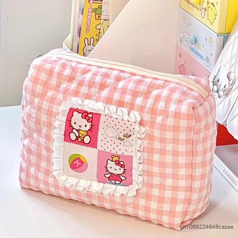 Sanrio Hello Kitty borse per il trucco Cartoon New estetica pochette stile coreano giapponese Cute Storage Pouch borse di moda