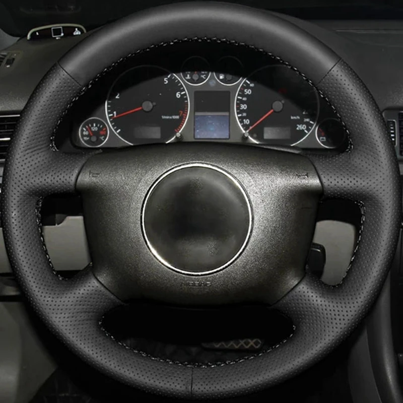 Custom Car Steering Wheel Braid Cover Soft 100% Fit For Audi A2 (8Z) A3 (8L) Sprotback A4 (B5 B6) Avant A6 (C5) A8 Auto Interior