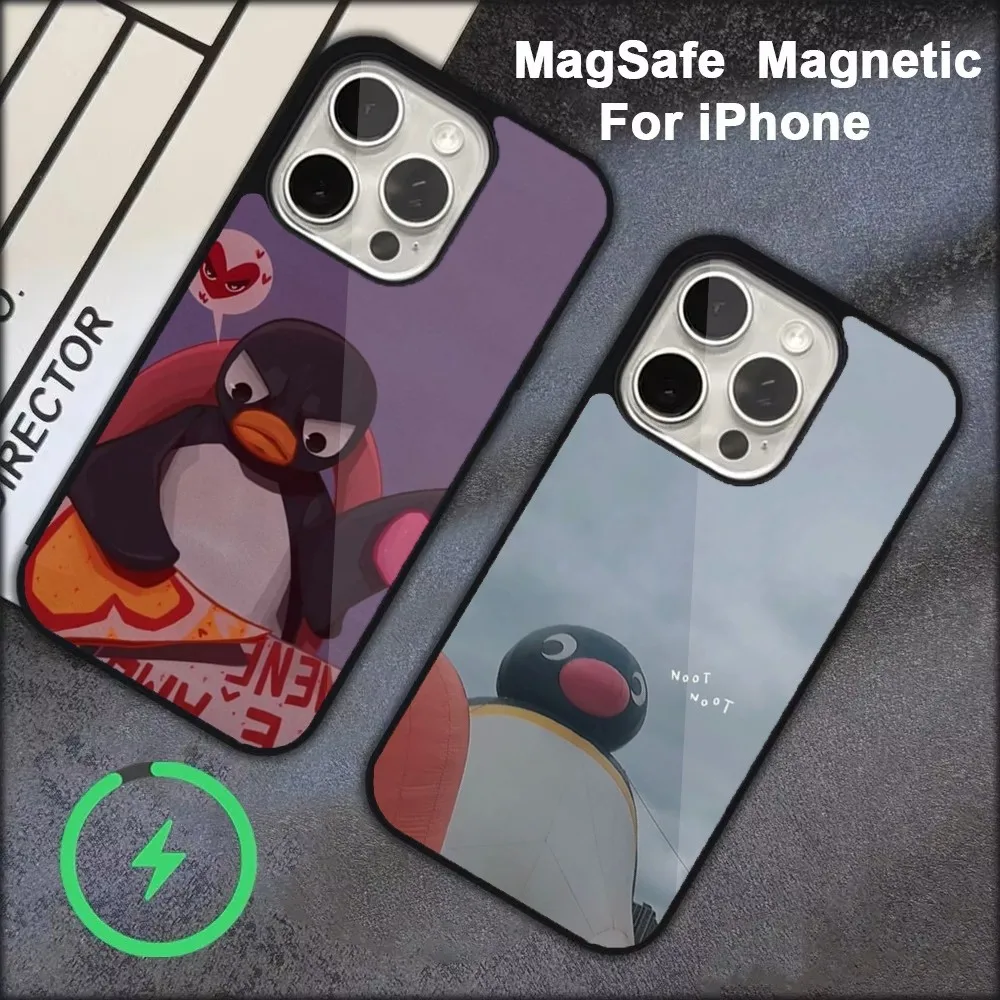 Cartoon P-Pingu Penguin Phone Case  For iPhone 16,15,14,13,12,11,Pro,Max,Plus,Mini, Magsafe,Magnetic Wireless Charging Case