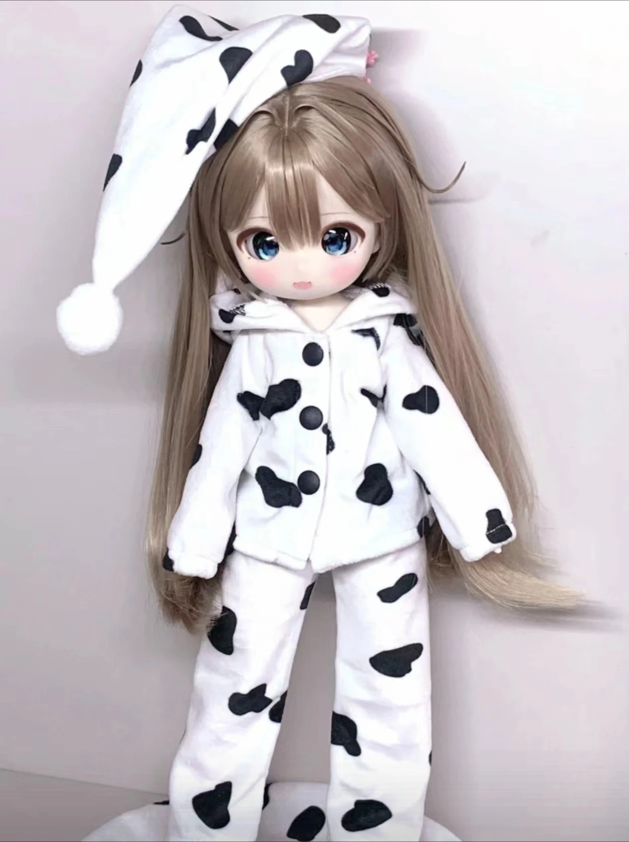 

1/6 1/4 кукольная одежда для куклы Bjd 30/45 см, топ, брюки, треугольная шляпа, тапочки, коровья пижама, нарядные игрушки, аксессуары для кукол для девочек