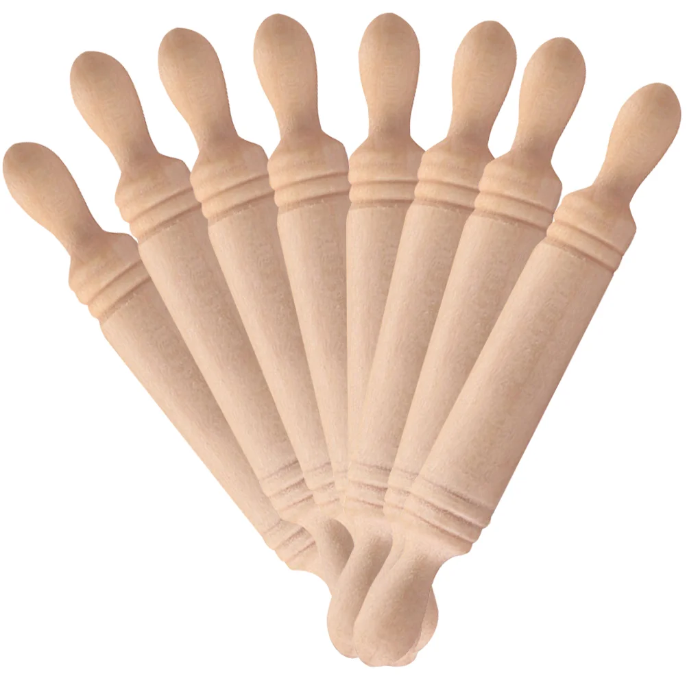 12 Pcs Rolling Pin Toy Mini Tiny Prop Micro Landscaping Roller Model Decorative Kitchen Baby