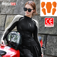 WOSAWE CE Certification Motorcycle Armor Women Motorcyclist Jacket Back Shoulder Elbow Protector Summer Breathable Armor Shirt